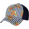 imageCC Floral and Pinstripe Print Front Panel Adjustable Mesh Trucker Baseball CapNavy