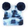 imageCC Kids Babies Soft Stretch Cable Knit Faux Fur Pom Pom Beanie HatTie Dye NavyPale Blue