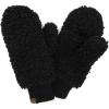 imageCC Soft Faux Fur Fuzzy Lined Flip Up Down Top Fingerless Mitten Gloves Sherpa Black One Size