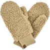 imageCC Soft Faux Fur Fuzzy Lined Flip Up Down Top Fingerless Mitten Gloves Sherpa Dk Camel One Size