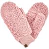 imageCC Soft Faux Fur Fuzzy Lined Flip Up Down Top Fingerless Mitten Gloves Sherpa Rose