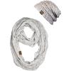 imageCC Soft Stretch Colorful Confetti Cable Knit Beanie and Infinity Loop Scarf SetIvory
