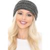 imageCC Soft Stretch Winter Warm Cable Knit Fuzzy Lined Ear Warmer Headband2 Tone BlackDark Beige