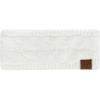 imageCC Soft Stretch Winter Warm Cable Knit Fuzzy Lined Ear Warmer HeadbandWhite