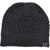 imageCC Trendy Lightweight Winter Warm Chunky Soft Stretch Cable Knit Stylish Skull Hat CapDark Melange Gray