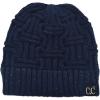 imageCC Trendy Lightweight Winter Warm Chunky Soft Stretch Cable Knit Stylish Skull Hat CapNavy