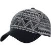 imageCC Unisex Abstract Navajo Weaved Panel Adjustable Precurved Baseball Cap HatBlackWhite