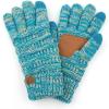 imageCC Unisex Cable Knit Inner Lined AntiSlip Touchscreen Texting GlovesTurquoise Mix