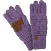 imageCC Unisex Cable Knit Inner Lined AntiSlip Touchscreen Texting GlovesViolet