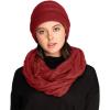 imageCC Unisex Cable Knit Winter Beanie and Scarf Set 2 Piece FallWinter Hat and Scarf Set for WomenRed