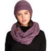 imageCC Unisex Cable Knit Winter Beanie and Scarf Set 2 Piece FallWinter Hat and Scarf Set for WomenViolet