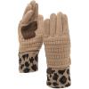 imageCC Unisex Cable Knit Winter Warm AntiSlip Touchscreen Texting Gloves Leopard Camel