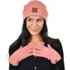 imageCC Unisex EcoFriendly Recycled Yarn Cuff Beanie and Touchscreen Gloves 2 Pc SetHeather Strawberry