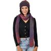 imageCC Unisex EcoFriendly Recycled Yarn Wool Blend Convertible Beanie and Scarf Set and Scarf SetDark Berry Mix