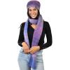 imageCC Unisex EcoFriendly Recycled Yarn Wool Blend Convertible Beanie and Scarf Set and Scarf SetPurple Mix