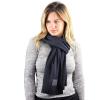 imageCC Unisex Winter Thick Ribbed Knit Stretchy Plain Extra Long Scarf WrapNavy