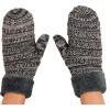 imageCC Winter Warm Knit Soft Fuzzy Lined Cuff Mittens Gloves3 Tone Gray