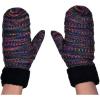 imageCC Winter Warm Knit Soft Fuzzy Lined Cuff Mittens GlovesBlackMulti