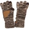 imageCC Women Solid Ribbed Glove with Smart Tips G20G33G80Three Tone Brown
