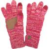 imageCC Women Solid Ribbed Glove with Smart Tips G20G33G80Three Tone Coral