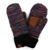 imageCC Women Thick Faux Fur  Sherpa Fleece Lined Warm Winter Mittens32black Multi