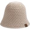 imageCC Womens Chunky Open Weave Crochet Cloche Bucket Hat Beige