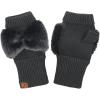 imageCC Womens Warm Knit Fingerless Half Finger Fleece Lined Winter GlovesBow  Black