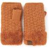 imageCC Womens Warm Knit Fingerless Half Finger Fleece Lined Winter GlovesSoft Fuzzy Cinnamon