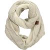 imageCC Womens Winter Cable Knit Sherpa Lined Warm Infinity Pullover ScarfBeige
