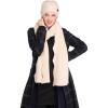 imageCC Womens Winter Knit Beanie Hat and Scarf Set Chevron Pattern Warm Cozy AccessoriesBeige