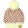 imageKids Ages 25 Pompom Chunky Thick Stretchy Knit Slouch Beanie Cap HatHearts IvoryRed