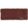 imageWinter CC Confetti Warm Fuzzy Fleece Lined Thick Knit Headband Headwrap Hat Cap Solid Brick