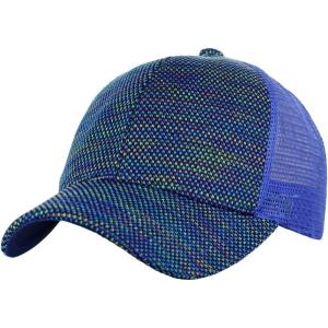 imageCC 80s Multicolor Front Panel Mesh Back Adjustable Precurved Baseball Cap HatRoyal Blue