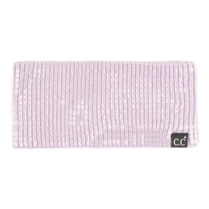 imageCC All Over Clear Sequin Headwrap for Women  Stretchable Soft Warm Knit Winter Headband Ear Warmer Ear Muffs LilacClear Sequinlilac