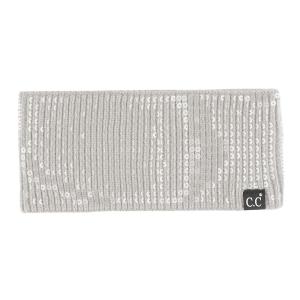 imageCC All Over Clear Sequin Headwrap for Women  Stretchable Soft Warm Knit Winter Headband Ear Warmer Ear Muffs LilacClear Sequinlt Grey