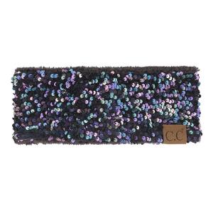 imageCC All Over Clear Sequin Headwrap for Women  Stretchable Soft Warm Knit Winter Headband Ear Warmer Ear Muffs LilacSequinpurple  Black