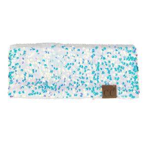 imageCC All Over Clear Sequin Headwrap for Women  Stretchable Soft Warm Knit Winter Headband Ear Warmer Ear Muffs LilacSequinwhite