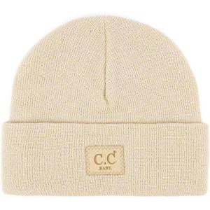 imageCC Babies Winter Knit Plain Cuff Skull Cap Beanie HatBeige