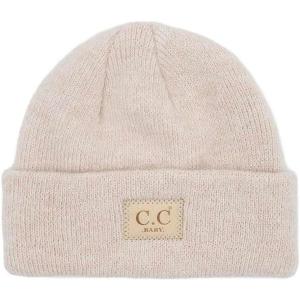 imageCC Babies Winter Knit Plain Cuff Skull Cap Beanie HatHeather Classic Light Beige
