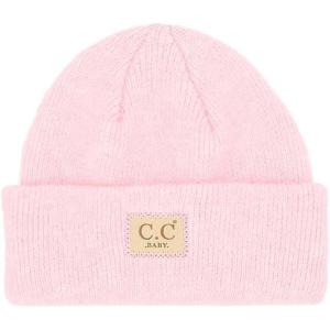 imageCC Babies Winter Knit Plain Cuff Skull Cap Beanie HatHeather Classic Pink