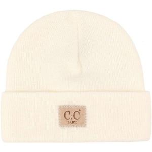 imageCC Babies Winter Knit Plain Cuff Skull Cap Beanie HatIvory