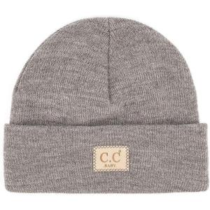 imageCC Babies Winter Knit Plain Cuff Skull Cap Beanie HatLight Melange Gray