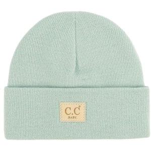 imageCC Babies Winter Knit Plain Cuff Skull Cap Beanie HatMint