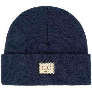 imageCC Babies Winter Knit Plain Cuff Skull Cap Beanie HatNavy