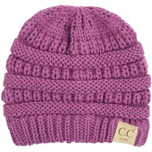 imageCC Babies Winter Knit Plain Cuff Skull Cap Beanie HatSolid Lavender