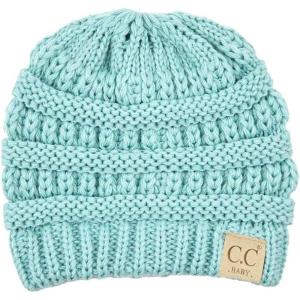 imageCC Babies Winter Knit Plain Cuff Skull Cap Beanie HatSolid Mint