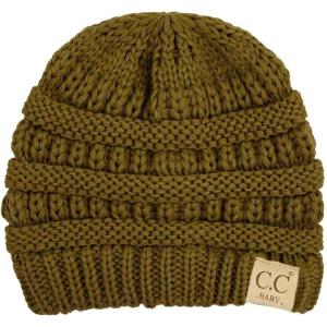 imageCC Babies Winter Knit Plain Cuff Skull Cap Beanie HatSolid Olive