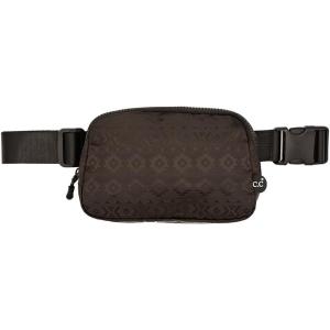 imageCC Belt Bag for Women Crossbody Fanny Pack with Adjustable Strap  Fashion Waist Pack Gifts BG4253 WhiteAztec Pattern  brown