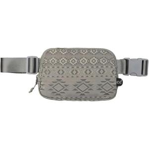 imageCC Belt Bag for Women Crossbody Fanny Pack with Adjustable Strap  Fashion Waist Pack Gifts BG4253 WhiteAztec Pattern  ltgrey