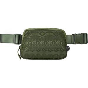 imageCC Belt Bag for Women Crossbody Fanny Pack with Adjustable Strap  Fashion Waist Pack Gifts BG4253 WhiteAztec Pattern  olive